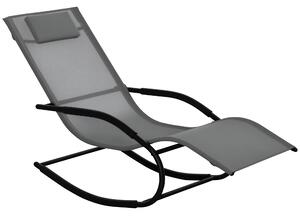 Ergonomická houpačka Outsunny s pozinkovaným kovovým rámem a textilénovou opěrkou hlavy 63 Š x 160 H x 88 V cm, šedá | Aosom