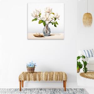 Obraz na plátně - Magnolie ve váze - 40x40 cm