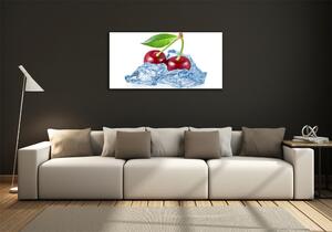 Fotoobraz skleněný na stěnu do obýváku Višně s ledem osh-66141218