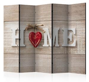 Paraván - Room divider - Home and red heart