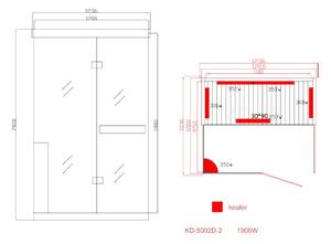 Sanotechnik - LUNA Infračervená sauna pro 2 osoby 124 x 104 x 200 cm