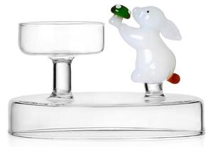 Ichendorf Milano designové svícny Alice Tealight White Rabbit with Green Mushroom