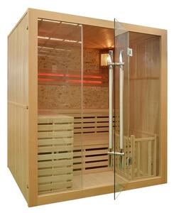 M-Spa - EA4K - Suchá sauna se saunovými kamny pro 4 osoby 180 x 160 x 201 cm s kamenným obkladem