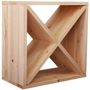 HOMCOM Stojan na víno a lahve pro 24 lahví, přírodní dřevo, 50 x 26 x 50 cm | Aosom