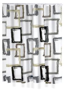 Ridder Sprchové závěsy Sprchový závěs PATTERN, PVC - šedohnědý dekor - 180 x 200 cm 32388