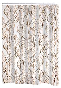 Ridder Sprchové závěsy Sprchový závěs LEAVES, PVC - hnědý dekor - 180 x 200 cm 32618