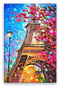 Obraz na plátně - Barevná Eiffelova věž - 40x60 cm