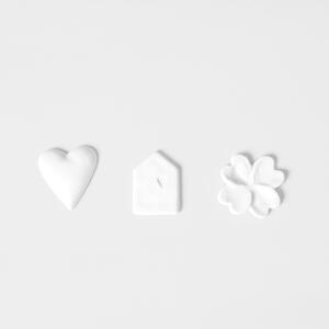 Porcelánová magnetka Heart / House / Clover Čtyřlístek