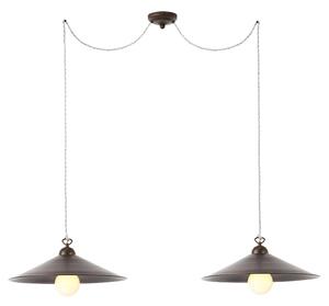 Redo LEA 02-904 + M43BR - Závěsné retro svítidlo se stínidly Ø 43cm (Dvouramenný retro závěsný lustr )