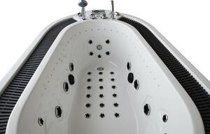 M-SPA - Koupelnová vana s hydromasáží černá s krytem 208 x 135 x 67 cm