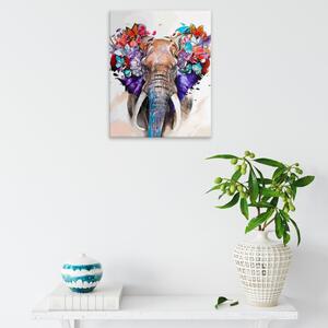 Obraz na plátně - Slon s motýly - 40x50 cm - CZ výroba