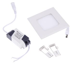 V-TAC Zápustný LED mini panel 3W čtverec ALU, Teplá bílá 2500 - 3000K