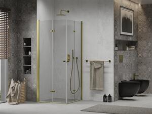MEXEN - Lima Duo sprchový kout, dveře skládací 100 x 90 cm, transparentní, zlatá - 856-100-090-50-00-02