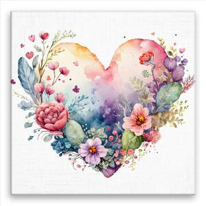 Obraz na plátně - Kvetoucí srdce - 40x40 cm - CZ výroba