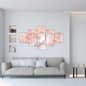 Obraz korálových květů stromu - abstrakt (125x70 cm)
