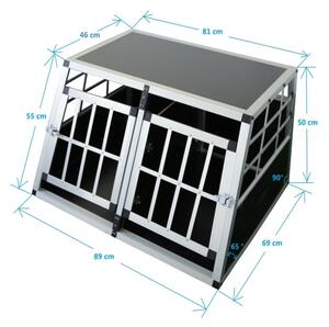 DEU874 cestovní box, přepravka pro psa L 89x69x50cm přepážka
