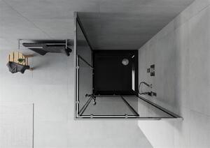 MEXEN - Rio sprchový kout, čtvercový, 90 x 90 cm - grafitová šedá - chrom + sprchová vanička, se sifonem - černá - 860-090-090-01-40-4070