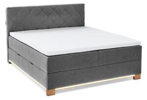 Šedá boxspring postel s úložným prostorem 180x200 cm Messina – Meise Möbel