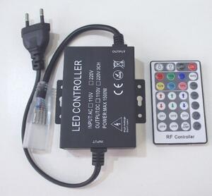 T-LED Napájecí kabel k neon flex RGB LED pásku 230v 2m s RF ovladačem