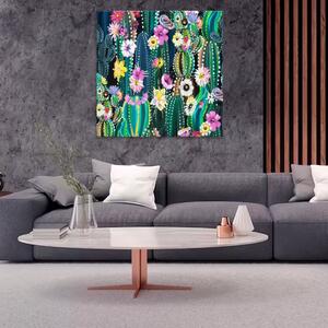 Obraz na plátně - Kaktusové pole - 40x40 cm - CZ výroba