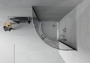 MEXEN - Rio sprchový kout, čtvrtkruhový 90 x 90 cm - grafitová šedá - chrom + sprchová vanička, se sifonem - bílá - 863-090-090-01-40-4110