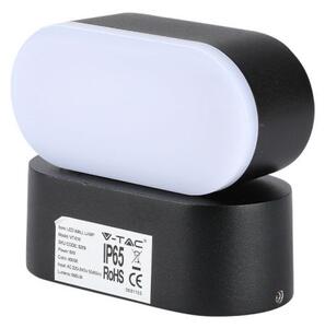 V-TAC Otočné černé nástěnné LED svítidlo 6W IP65, Neutrální bílá 4000 - 4500K