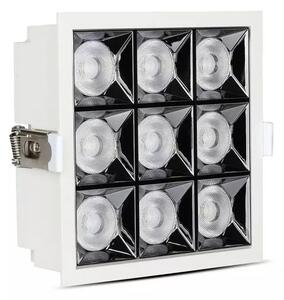 V-TAC Zapuštěné hranaté bílé LED svítidlo 36W 12° SAMSUNG čipy CRI90, Studená bílá 6000 - 6500K