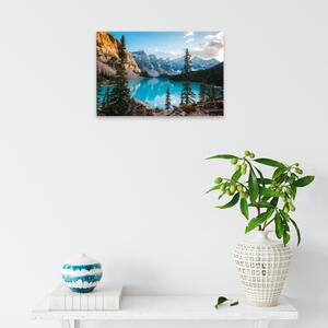 Obraz na plátně - Modré jezero v horách - 60x40 cm