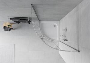MEXEN - Rio sprchový kout, čtvrtkruhový 70 x 70 cm - transparentní - chrom + sprchová vanička, Rio - bílá - 863-070-070-01-00-4710