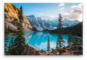 Obraz na plátně - Modré jezero v horách - 120x80 cm