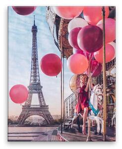 Obraz na plátně - Červené balonky v Paříži - 40x50 cm
