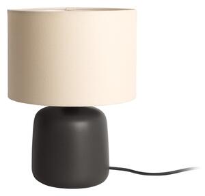 Matně černá stolní lampa s textilním stínidlem (výška 33 cm) Alma – Leitmotiv