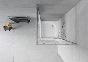 MEXEN - Rio sprchový kout, čtvercový, 70 x 70 cm, dekor - chrom + sprchová vanička, Rio - bílá - 860-070-070-01-20-4510
