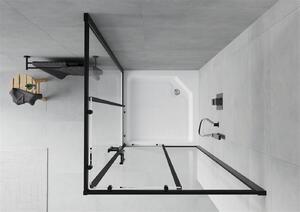 MEXEN - Rio sprchový kout, čtvercový, 90 x 90 cm, transparentní - černá + sprchová vanička, Rio - bílá - 860-090-090-70-00-4510