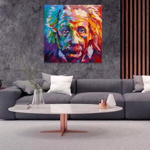 Obraz na plátně - Albert Einstein v barvách - 40x40 cm