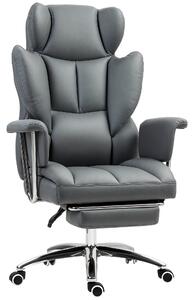HOMCOM kancelářská židle s funkcí sklonu, ergonomická židle, výškově nastavitelná otočná židle s podnožkou, polstrovaná, nosnost až 120 kg, pro kancel