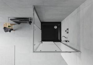 MEXEN - Rio sprchový kout, čtvercový, 80 x 80 cm, mléčná - chrom + sprchová vanička, se sifonem - černá - 860-080-080-01-30-4070