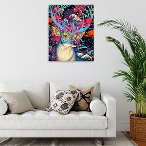 Obraz na plátně - Jelen s královskou korunou - 40x50 cm