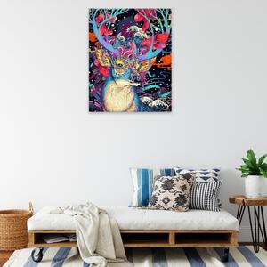 Obraz na plátně - Jelen s královskou korunou - 40x50 cm