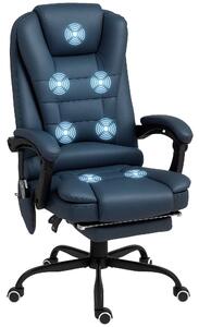 Kancelářská židle Vinsetto s masážní funkcí, ergonomická manažerská židle s funkcí sklápění, výškově nastavitelná otáčivá pracovní židle s dálkovým ov