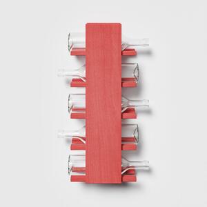 Raxi | Array 7705 flat, Stojan na víno nástěnný | 5 lahví Barva: Rosso