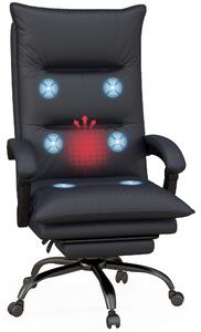 Ergonomická kancelářská židle Vinsetto s masážní funkcí, bederním vyhříváním a výškově nastavitelným odpočinkovým opěradlem, 360° otočná exekutivní ži
