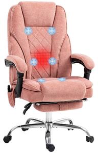 Kancelářská židle Vinsetto s vibrační masáží, ergonomická židle s funkcí houpání, vyhříváním, výškově nastavitelná točná židle s opěrkou na nohy, dálk