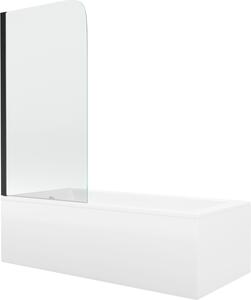 MEXEN - Cubik vana 150 x 70 cm s bočním panelem, vanová zástěna 70 cm, transparentní, černá - 550315070X9007017000