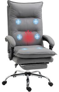 Ergonomická kancelářská židle Vinsetto s masážní funkcí, zahřívání bederní části, sklopná funkce, nastavitelný podnožka, 360° otáčecí exekutivní židle