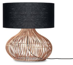 Stolní lampa s textilním stínidlem v černo-přírodní barvě (výška 60 cm) Kalahari – Good&Mojo