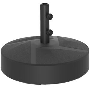 Stojan na slunečník Outsunny s možností naplnění do 30 kg, kulatý držák slunečníku pro průměr tyče 36/38/48 mm, pro balkon, terasu, zahradu, černý | A