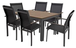 Doppler EXPERT WOOD Plus - zahradní hliníková sedací souprava 6+1