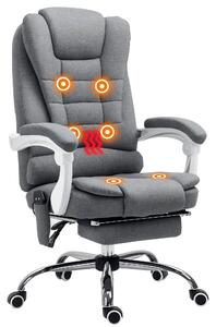 Židle Vinsetto do kanceláře s funkcí masáže, ergonomická kancelářská židle s polohováním a funkcí topení, výškově nastavitelná počítačová židle s opěr