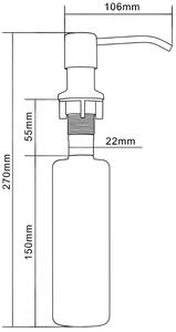 Mexen příslušenství, dávkovač saponátu do kuchyňského dřezu, ocelová (inox), 6601320-99